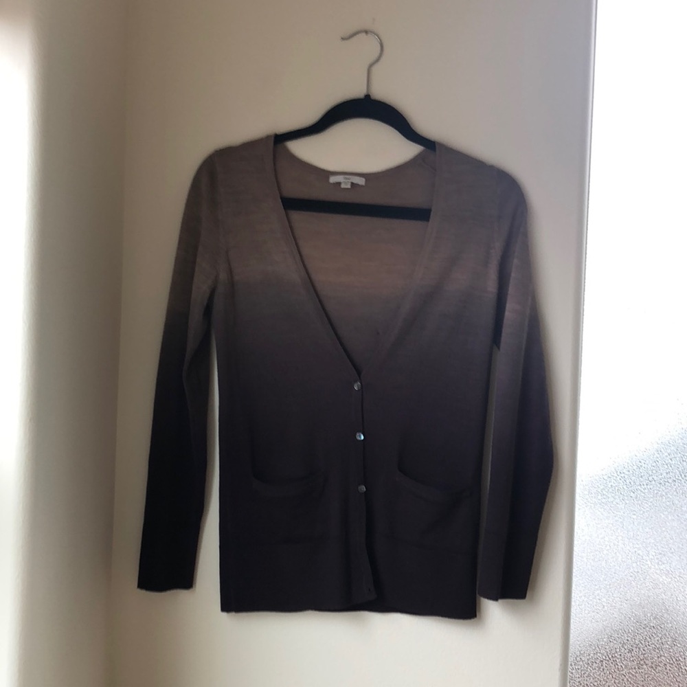 Gap Tan and Purple Ombré Cardigan